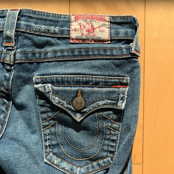 Authentic Vintage True Religion Blue Joey Low-Rise Denim Flare Bootcut Jeans - Picture 4 of 4